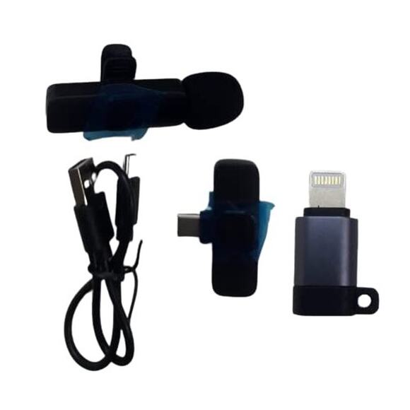 Hoodkart Wireless Lavalier Mic 2-Pack, Plug & Play, iPhone/Android, No App/Blue - Picture 8 of 11